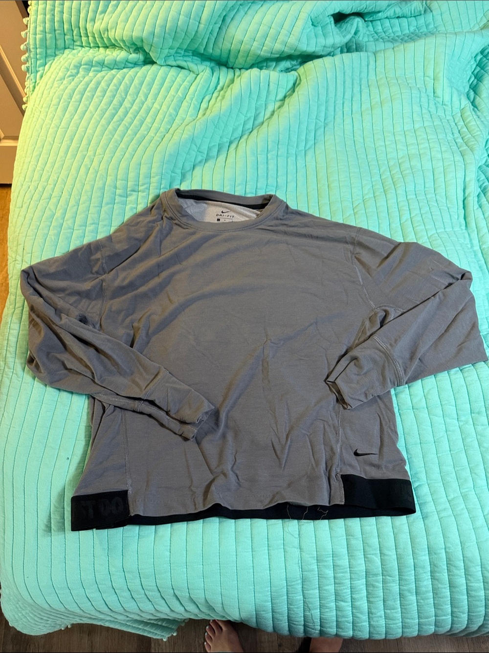 Nike Gray Long Sleeve Performance Crew
